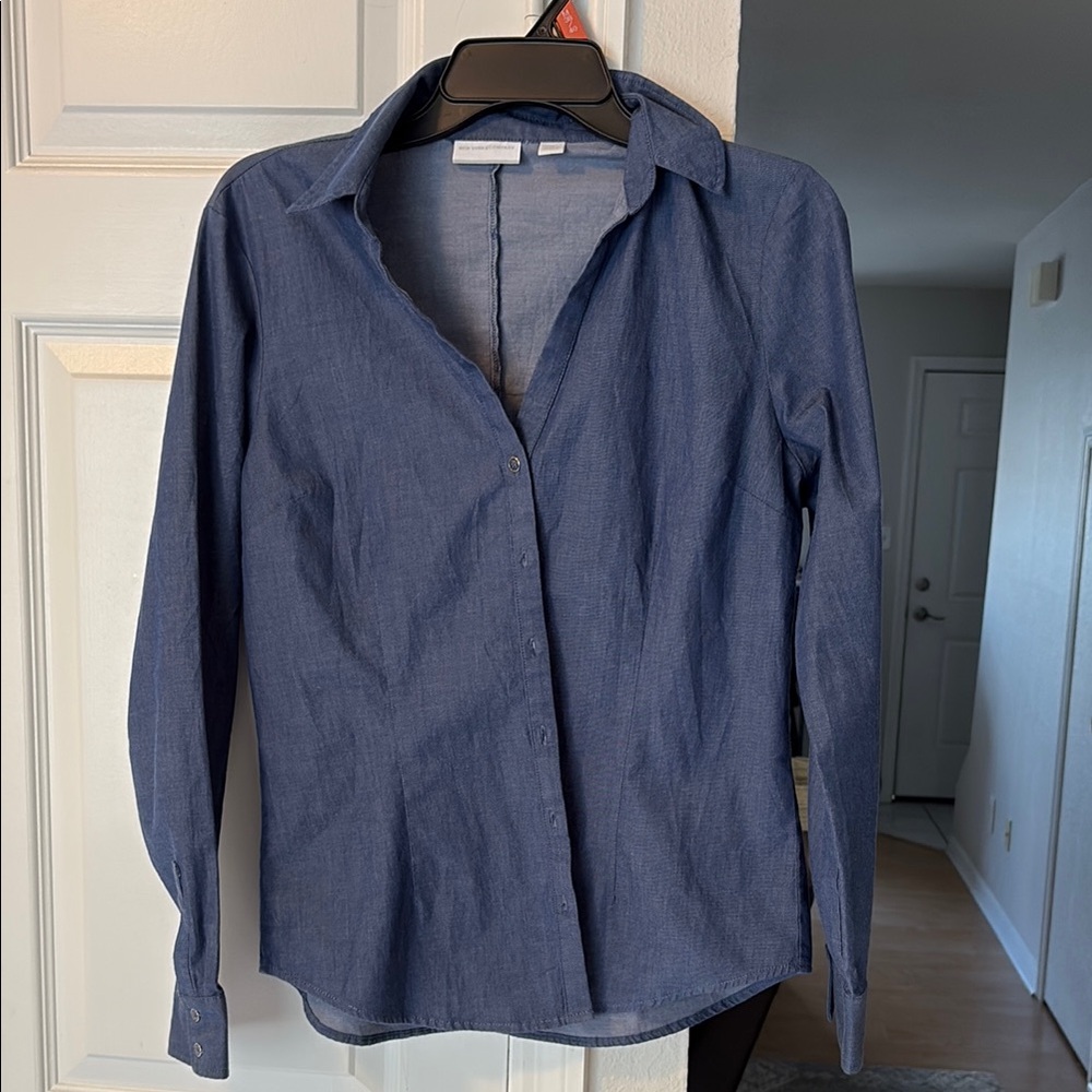 New York & Company Light Blue Shirt